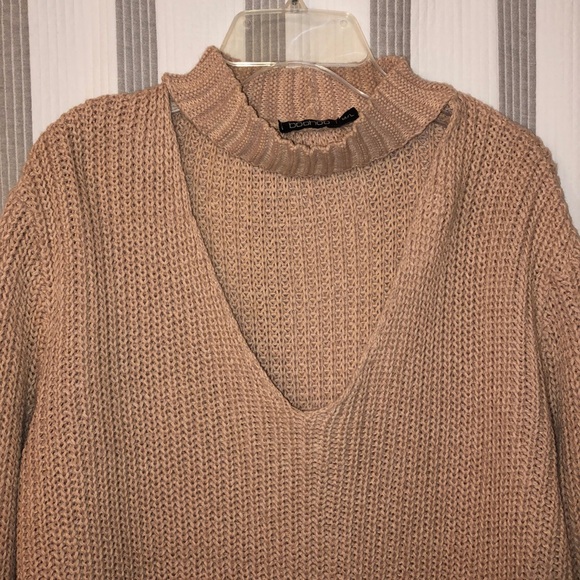 Plunge Collard Neck Sweater Top - Picture 2 of 7
